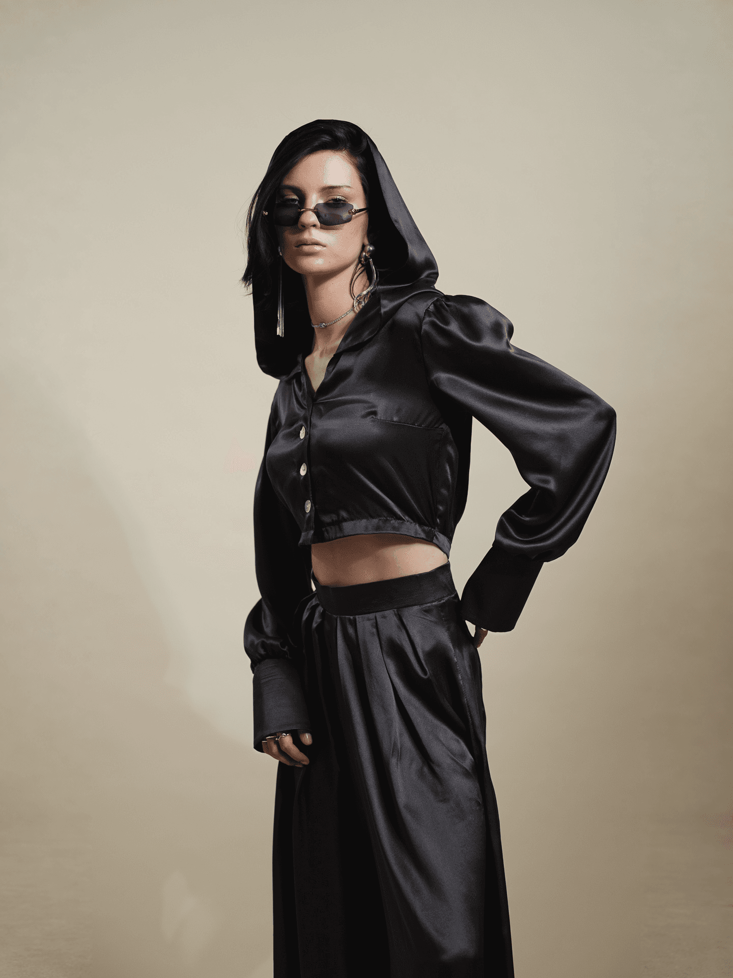 Hooded Silk Shirt - Image 3